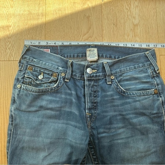 TRUE RELIGION  ZACH SLIM BLUE JEANS - 33 - Picture 10 of 16